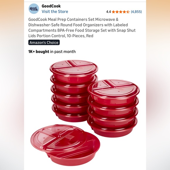 Red Meal Prep Container - Picture 2 of 3